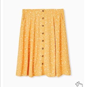 Torrid mustard yellow midi skirt